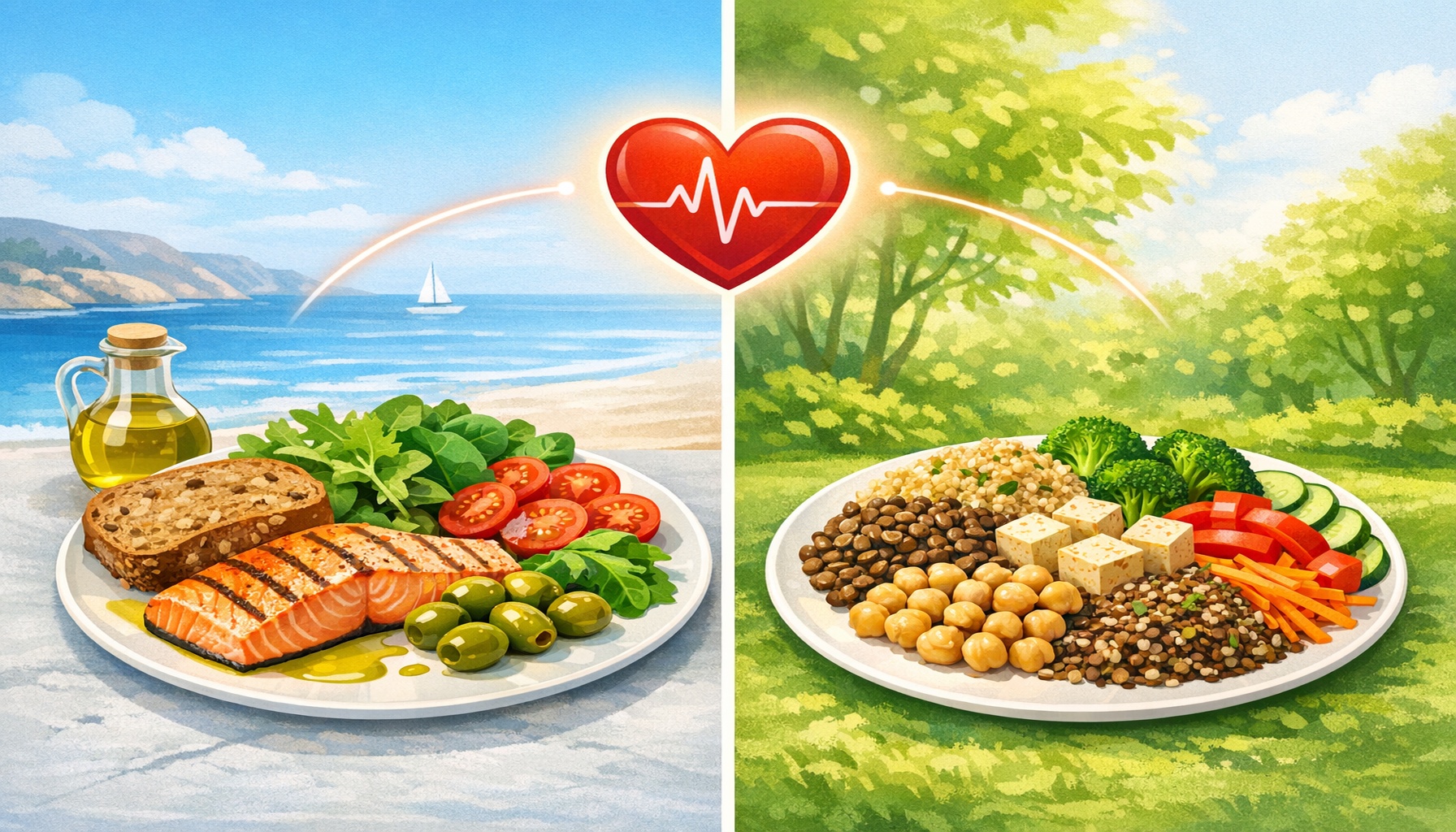 Μεσογειακή διατροφή vs φυτική διατροφή: ποια δυναμώνει πραγματικά την καρδιά σου;