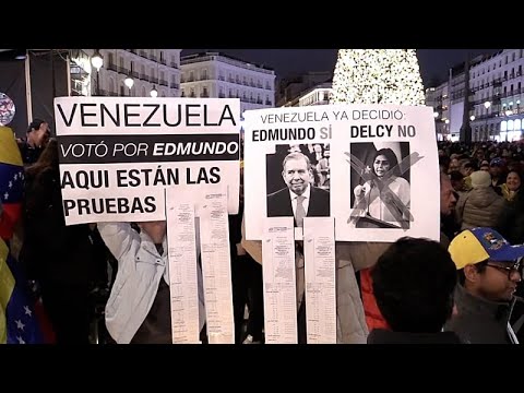 Βενεζουελανική διασπορά διαδηλώνει στη Μαδρίτη υπέρ της αντιπολίτευσης