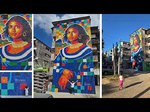 Ελ Σαλβαδόρ: Περισσότερα από 100.000 πλαστικά καπάκια για την ψηλότερη τοιχογραφία στον κόσμο