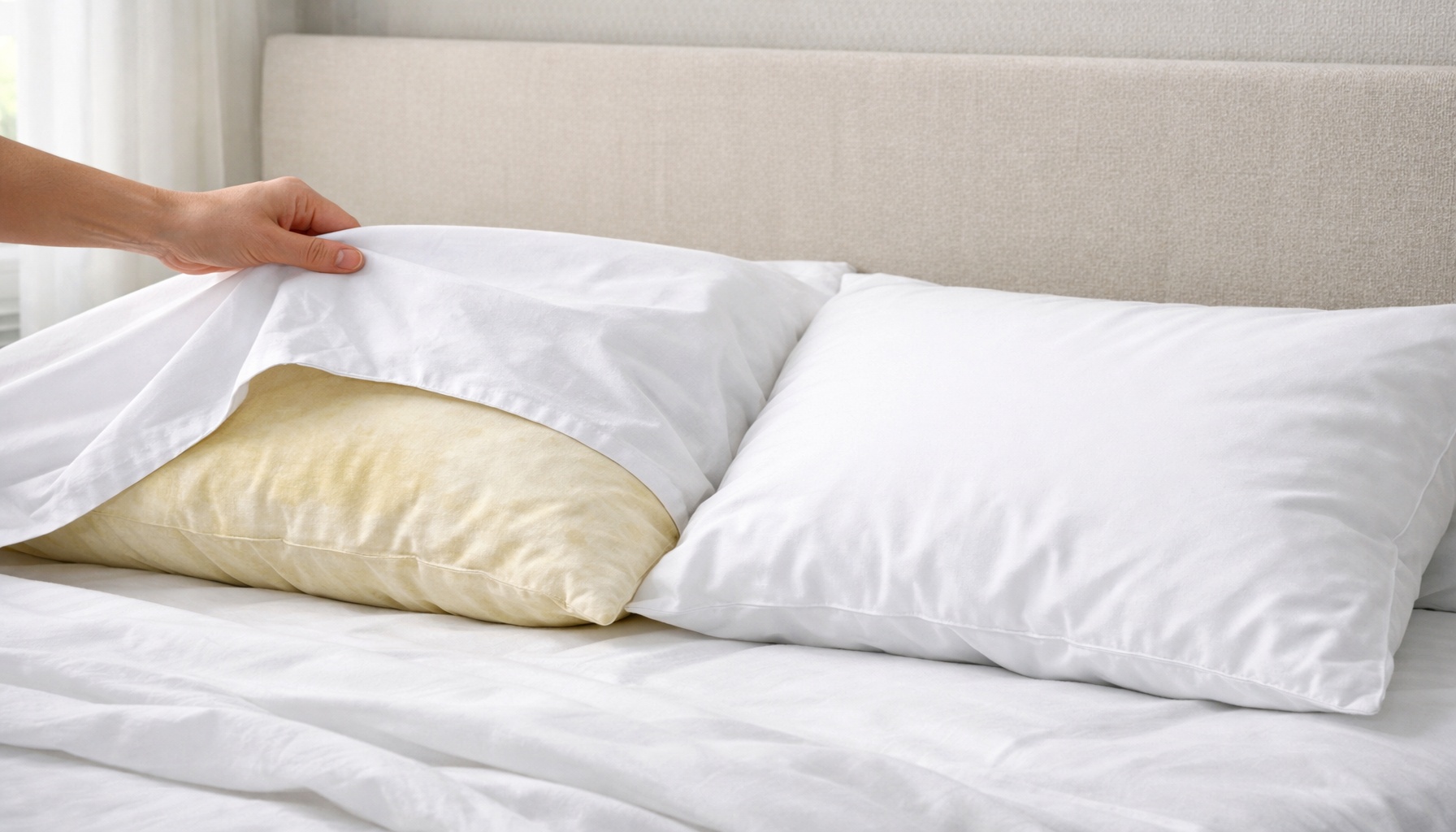 Κιτρινισμένα μαξιλάρια: αιτίες, καθαρισμός και πρόληψη για κρεβάτι που μοσχοβολά