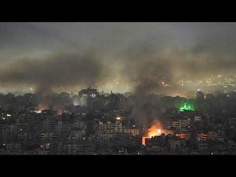 Συνέπειες ισραηλινών αεροπληγμάτων στα νότια προάστια της Βηρυτού